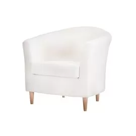 Кресло из экокожи белого цвета