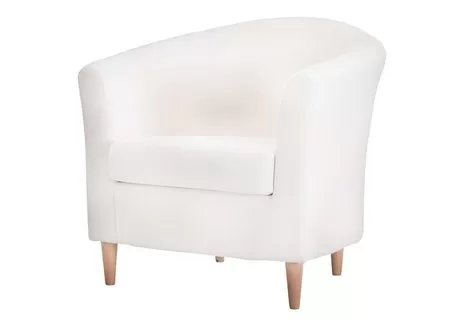 Кресло из экокожи белого цвета