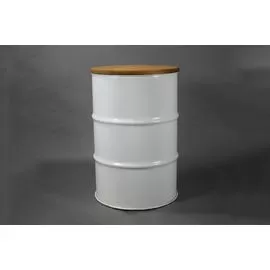 Аренда стола из бочки белого цвета