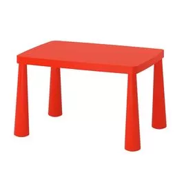 Стол детский прямоугольный красного цвета. Прокат детской мебели