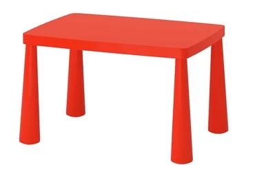 Стол детский прямоугольный красного цвета. Прокат детской мебели