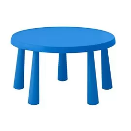 Стол детский круглый синего цвета