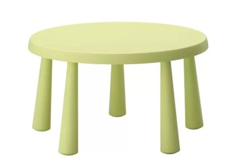 Стол детский круглый зеленого цвета. Аренда детской мебели
