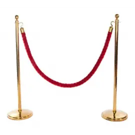 Аренда золотых стоек ограждения с канатом